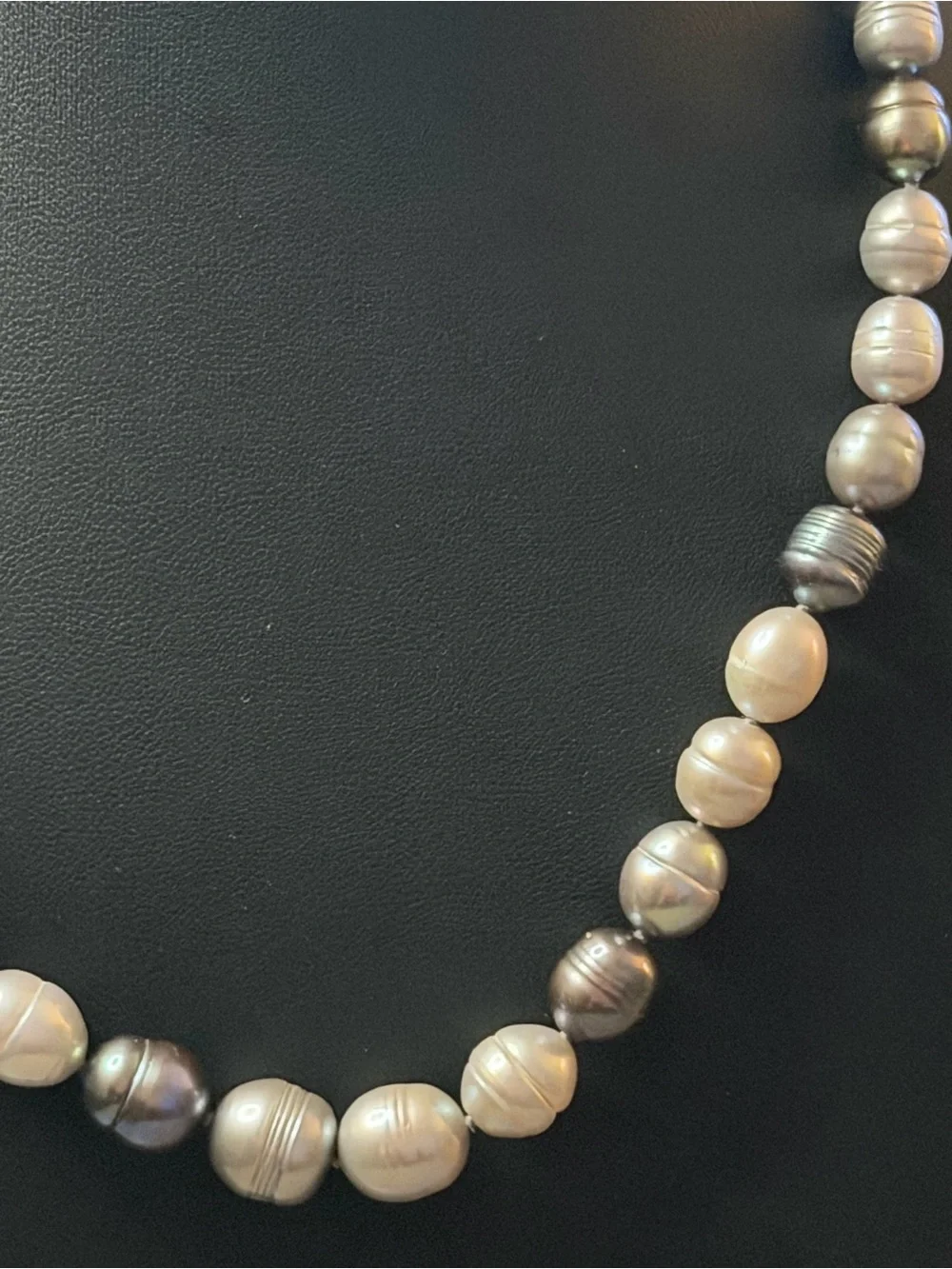 Honora Pearl Necklace in Elegant Gray & Cream